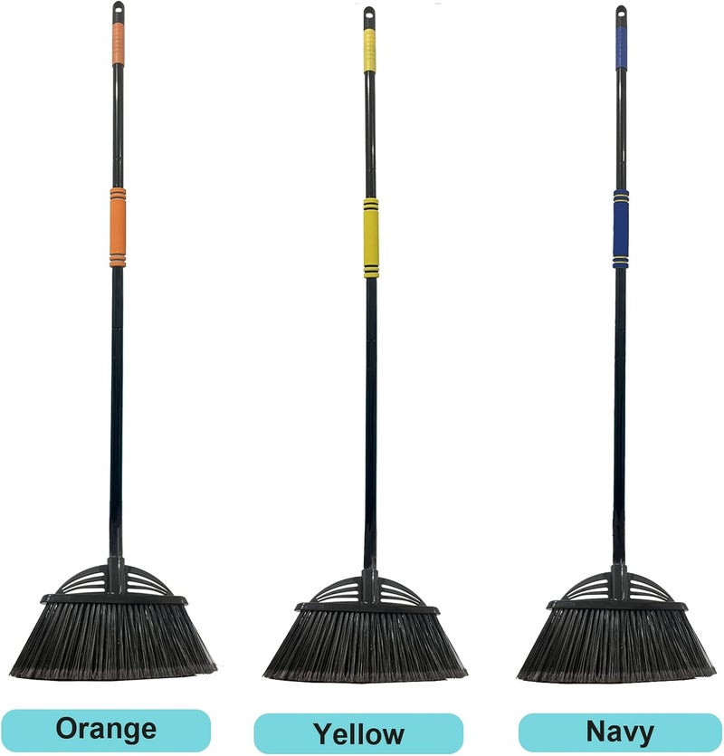 Xifando Four-Section Rod Long-Handled Broom,Heavy-Duty Broom, Angle Broom for Outdoor/Indoor（Black+Blue） - Image 4